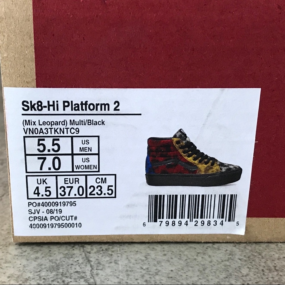 NEW Vans Sk8-Hi Platform 2 Fuzzy Leopard Print - Picture 9 of 10